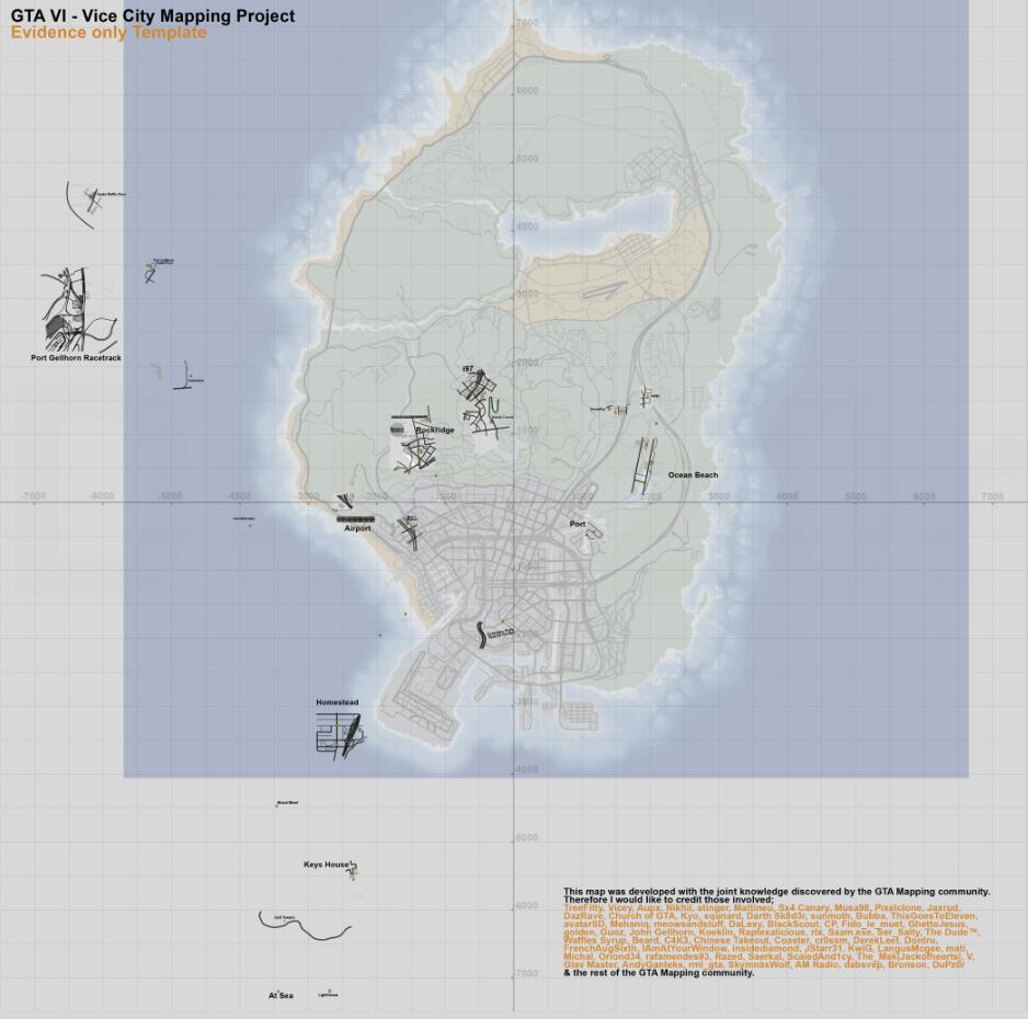《GTA》系列的粉丝通过对比《侠盗猎车手6》的泄露地图信息，来推断游戏的地图同前作相比有多少增长。-GTA6论坛-Mods8游戏网