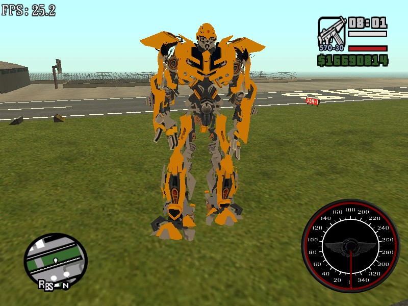 图片[2]-GTA 侠盗猎车 圣安地列斯 变形金刚大黄蜂人形 跑车形态-Mods8游戏网