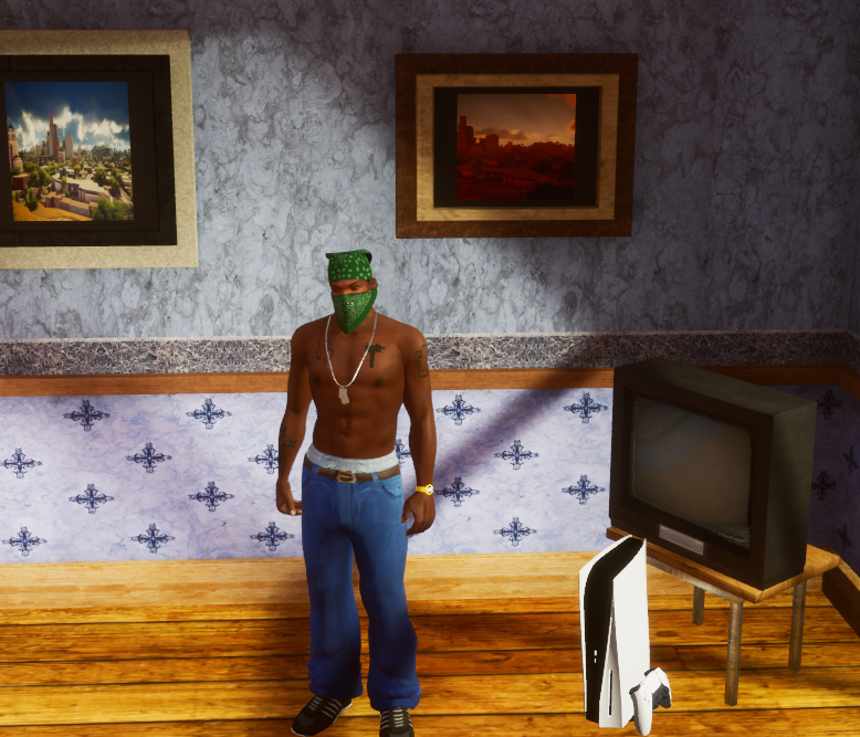 图片[2]-《侠盗猎车手三部曲重制版》卡尔家的PS5游戏机MOD-Mods8游戏网