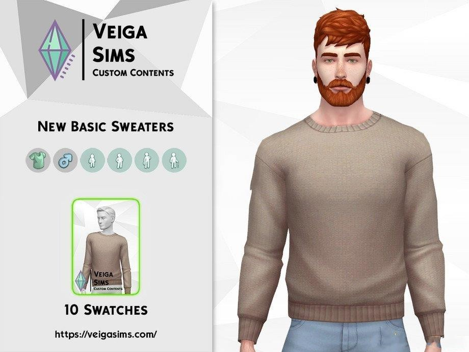 《模拟人生4》男士舒适纯色毛衣MOD-Mods8游戏网
