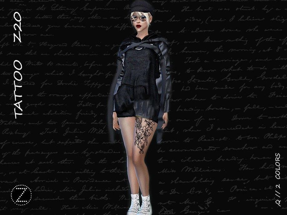 《模拟人生4》黑色印花腿部纹身MOD-Mods8游戏网