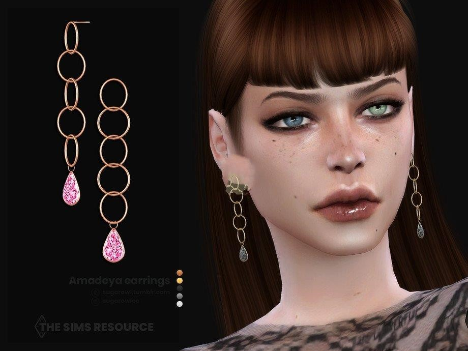《模拟人生4》女性圆环宝石耳环MOD-Mods8游戏网